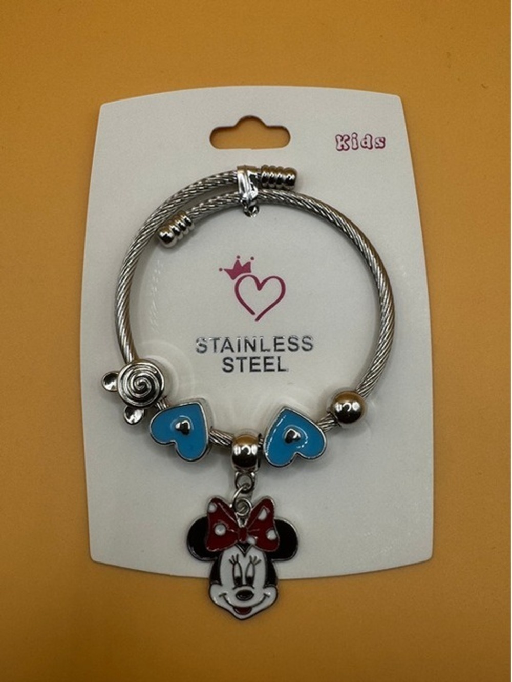 Mickey Mouse Theme Kids Heart Bracelets (Minnie Mouse) - Brand New (Blue)